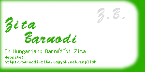 zita barnodi business card